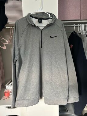 Nike Heather Gray Quarter-Zip Performance Pullover